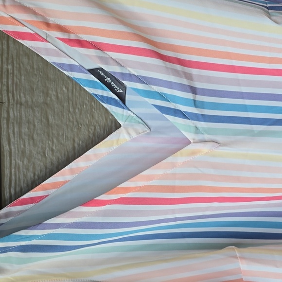 Eddie Bauer Striped V-neck Rainbow Tank spinDrift Moisture Wicking Nwt S small - Picture 5 of 8